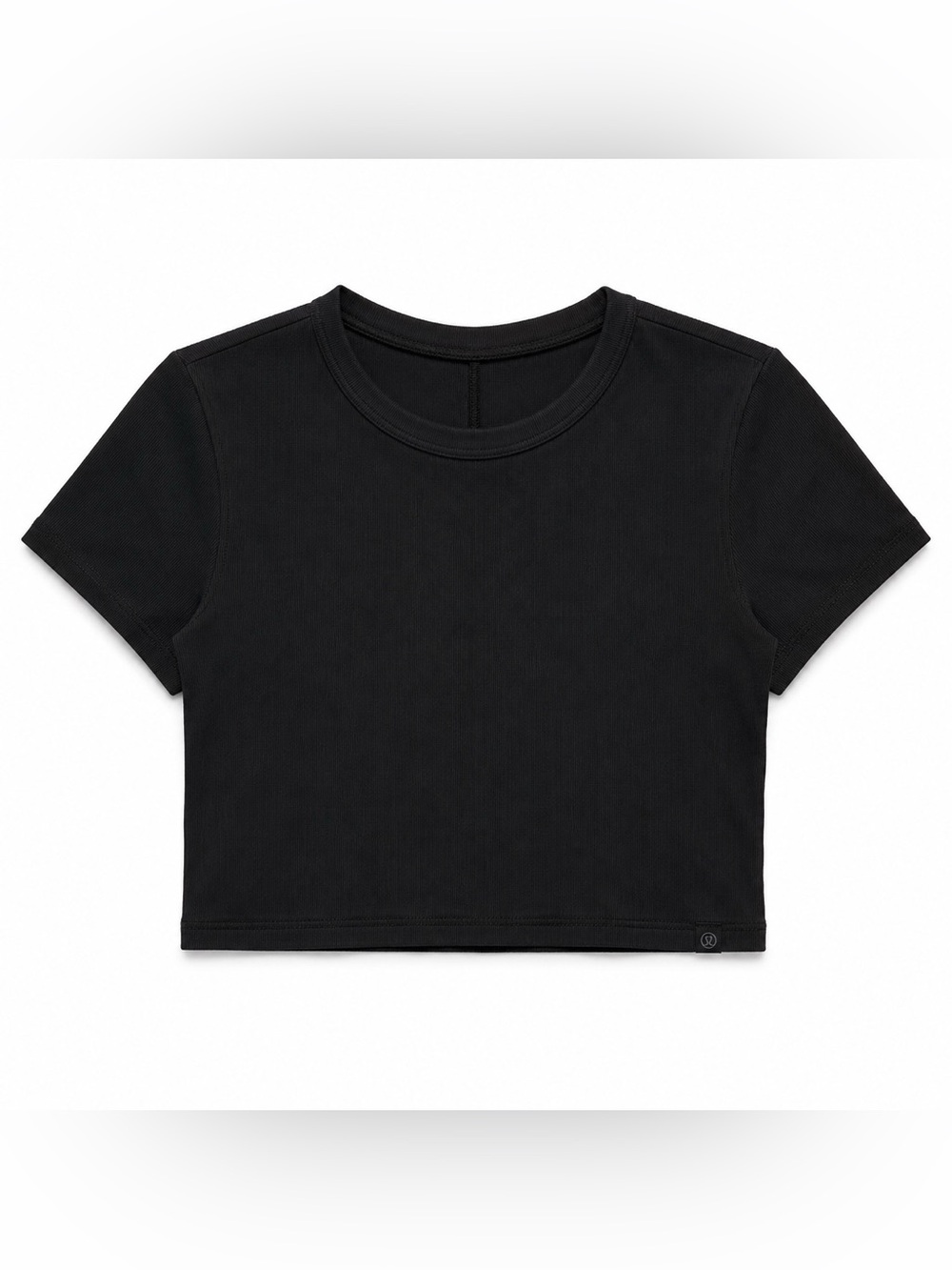 lululemon athletica Black Cropped Crew Neck Tee